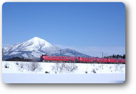 磐梯山と磐越西線